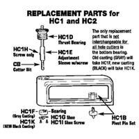 HC1K - BEARING M HC1 HOLE CTR 3/16 IN KNURLED