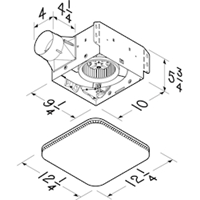 AE110K - FAN EXH BATHROOM 110CFM 4IN 23.4W 120V